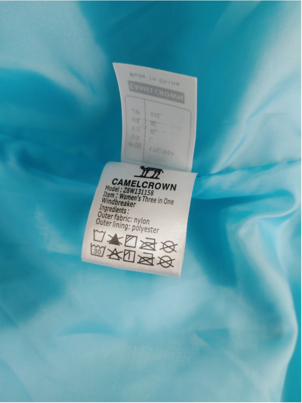 Women's Camel Crown Ski 3 in 1 Windbreaker Jacket L Bright Turquoise - Picture 9 of 15